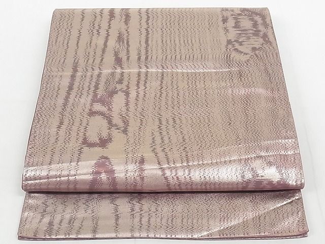 平和屋着物◎六通柄袋帯　木目文　金糸　正絹　逸品　AAAH5887Ast