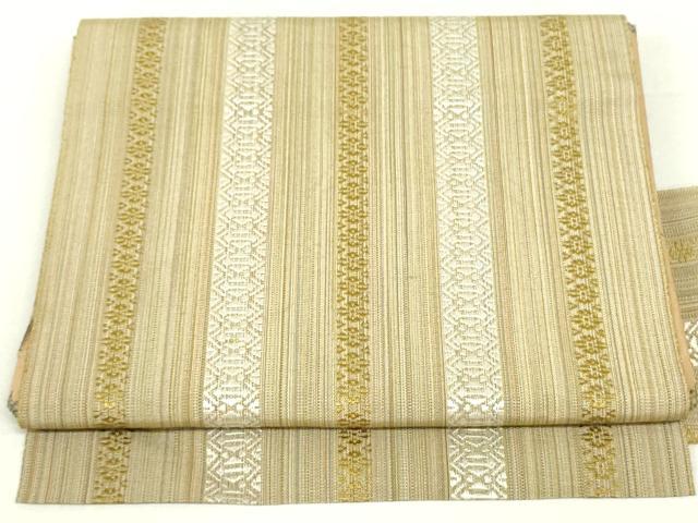 平和屋着物●本場筑前博多織　八寸名古屋帯　献上　正絹　逸品　DAAU6571ob