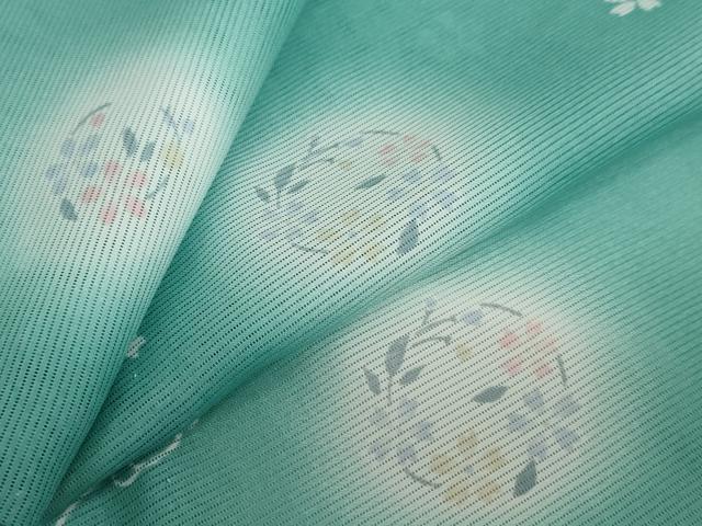 Summer Wear - 平和屋着物＊夏物　小紋　絽　流水草花文　舞桜　蛍暈し　洗える着物　DAAV4616ud