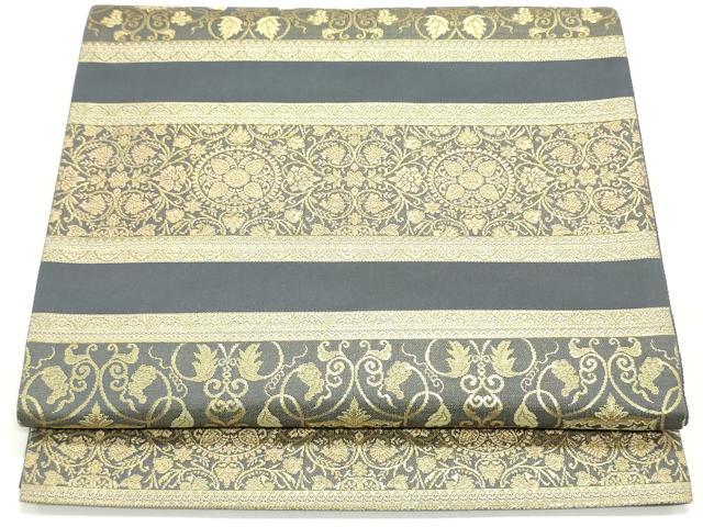 平和屋着物●西陣織 陰山織物謹製 箔屋清兵衛 六通柄袋帯 草木染 名物裂間道 金糸 正絹 逸品 DAAW6583ob