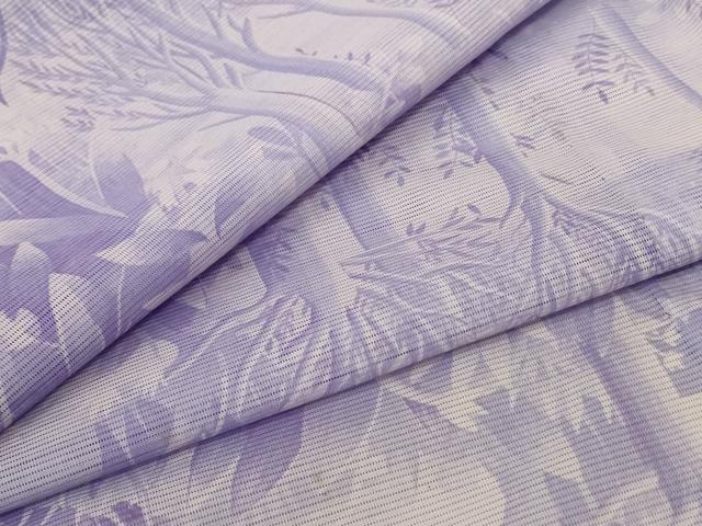 平和屋着物＊夏物 小紋 絽 草木文 洗える着物 AABA6624jd