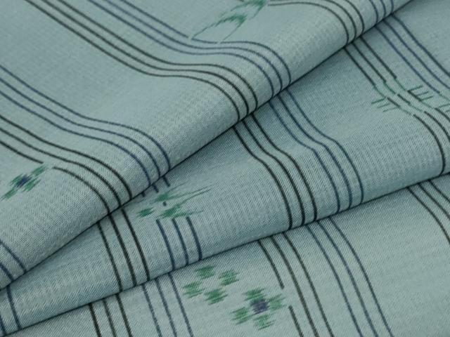 Summer Wear - 平和屋着物＊夏物　小紋　紗　絣文様　洗える着物　AABA6627jd