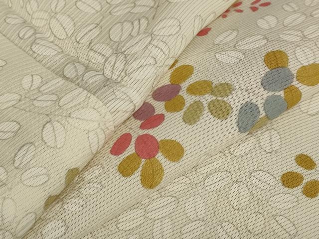 Summer Wear - 平和屋着物＊夏物　小紋　絽　草花文　正絹　逸品　AABA6826st