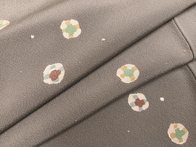平和屋着物●上質な小紋　舞花文　正絹　逸品　AABA7864ph