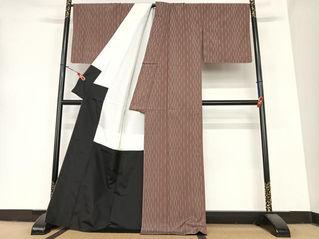 平和屋着物●上質な紬　縞　正絹　逸品　AABA0217zg