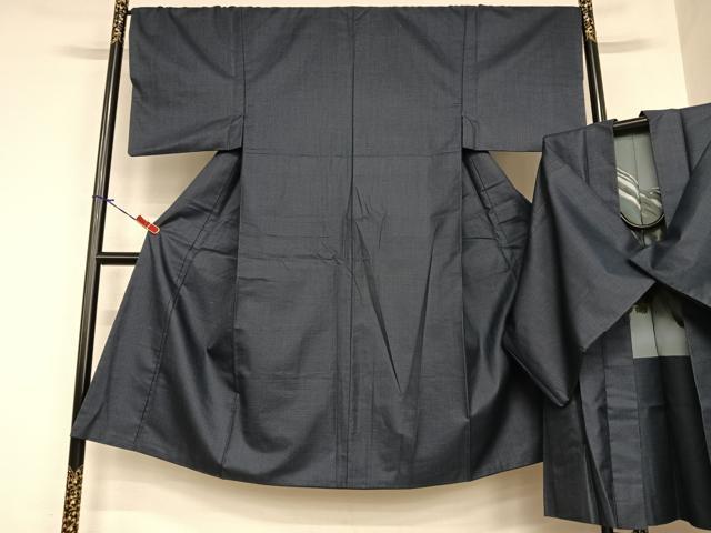 平和屋着物●男性　紬　アンサンブル　亀甲文様　正絹　逸品　AABA0333zg