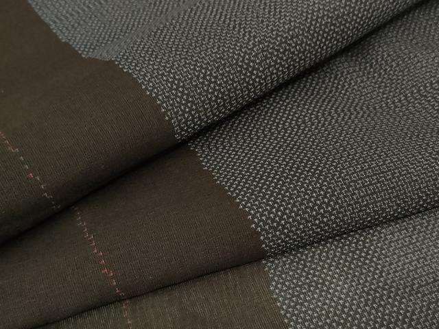 平和屋着物＊夏物 本場大島紬 夏大島 よろけ縞 ロング丈 正絹 逸品 AABA6553jd