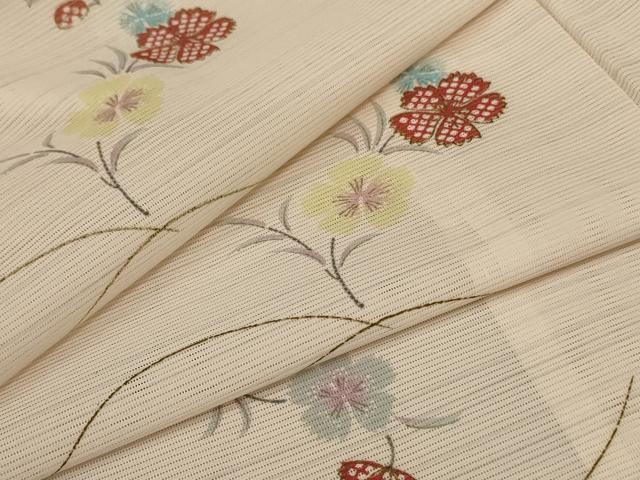 平和屋着物＊夏物 小紋 絽 芝花文 正絹 逸品 未使用 AABA6559jd