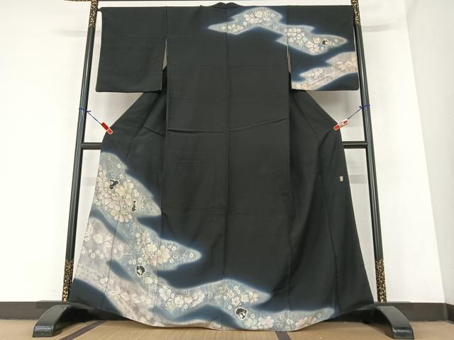 平和屋着物●十日町　名門　滝泰謹製　訪問着　辻が花　手描き　絞り　暈し染め　正絹　逸品　AABA0319zg