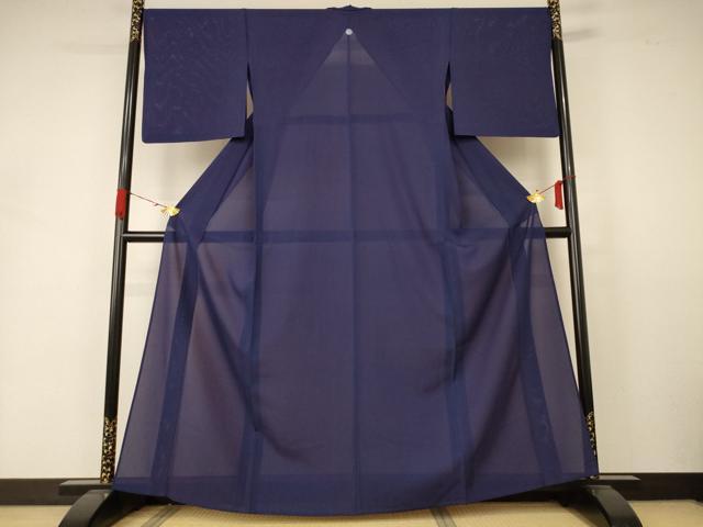 平和屋着物＊夏物　色無地　絽　濃鼠色　正絹　逸品　AABA6616jd