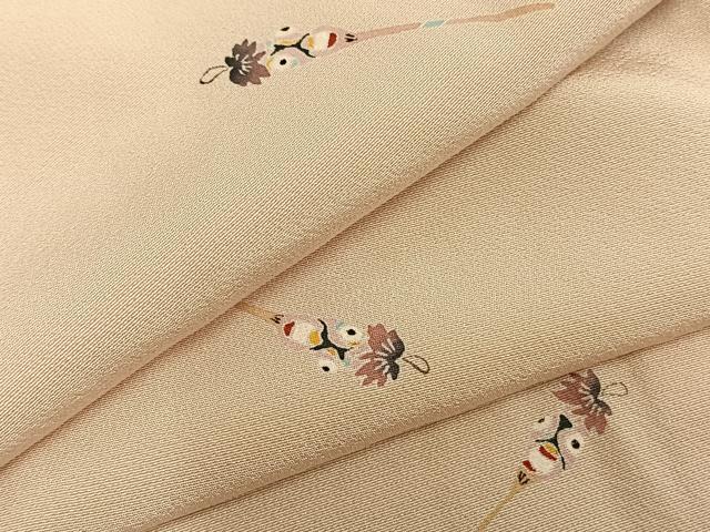 平和屋着物▽上質な小紋 単衣 抽象文様 正絹 逸品 AABA7507fy