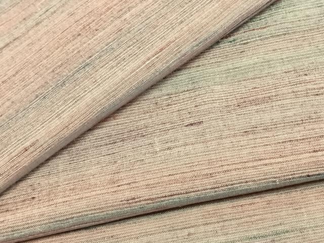 乐天商城 - 平和屋着物▽紅花紬　米沢　単衣　横縞　正絹　逸品　AABA7574fy