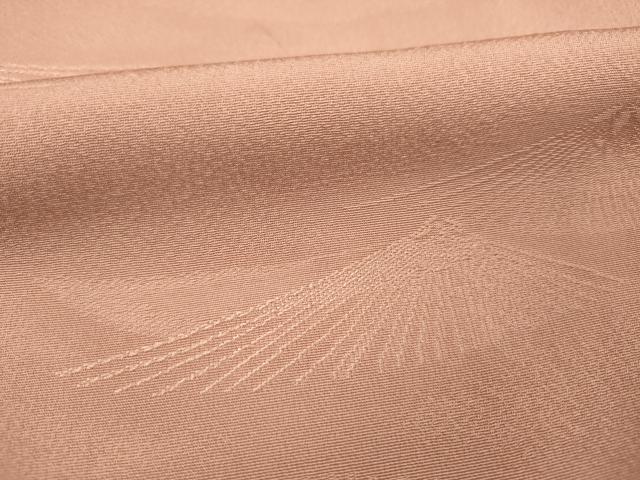 Kimono - 平和屋着物■上質な色無地　松葉地紋　水柿色　正絹　逸品　DABF0667ya