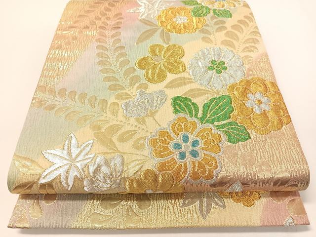 平和屋着物▼六通柄袋帯　辻が花　金銀糸　正絹　逸品　CAAX7189vp