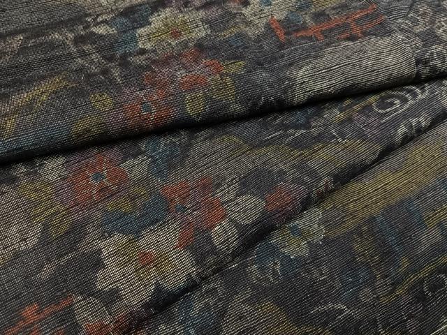Kimono - 平和屋着物●上質な紬 草花文　正絹　逸品　未使用　AAAZ1804ph