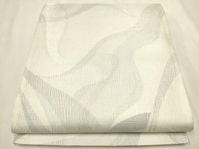 平和屋着物●六通柄袋帯　吉祥文　銀糸　正絹　逸品　CAAV6830hy