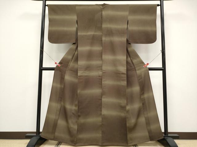 平和屋着物＊夏物　小紋　絽縮緬　横段文　正絹　逸品　CABF2452tx