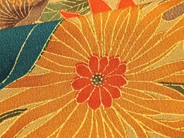 平和屋着物■上質な小紋　草花文　正絹　逸品　CABH4074xe