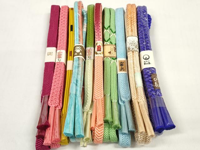 平和屋着物●和装小物　帯締め10本セット　組紐　奈良組　金糸　鈴乃屋扱い　逸品　未使用　DABC1207zzz