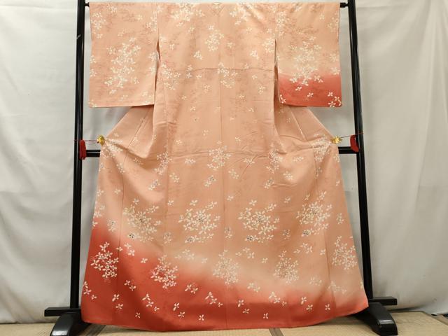 平和屋着物■訪問着　草花文　暈し染め　正絹　逸品　AABA3112cs