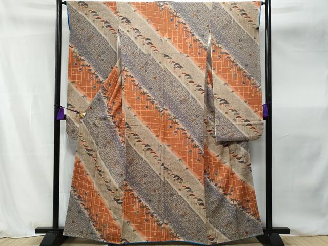 平和屋着物■豪華振袖　笹松花文　金彩　正絹　逸品　CAAX5289fb