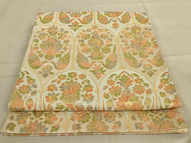 Rakuten - 平和屋着物◎六通柄袋帯　更紗花鳥文　金糸　正絹　逸品　AABA6883ou