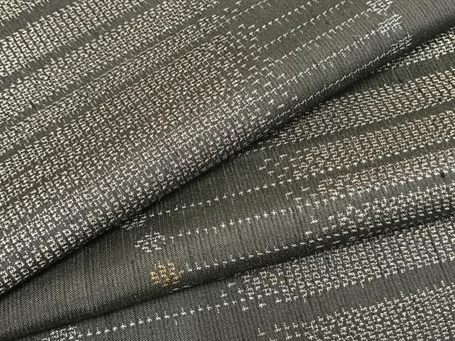 平和屋着物▽上質な紬　単衣　抽象文様　正絹　逸品　AABA7673fy