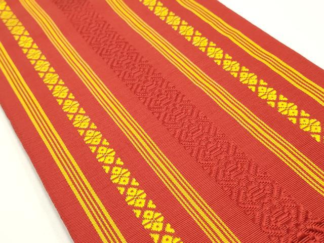 平和屋着物◎本場筑前博多織 半幅帯 献上 正絹 逸品 AABG0574ay