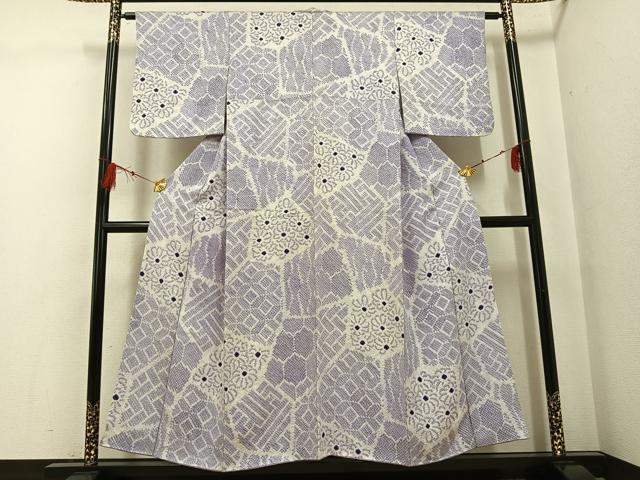 平和屋着物●上質な小紋　総絞り　花尽くし　正絹　逸品　AABG1056ph
