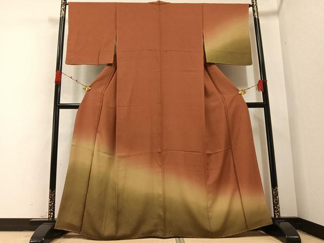 平和屋着物●訪問着 江戸小紋 鮫小紋柄 暈し染め 正絹 逸品 未使用 AABB1506ph