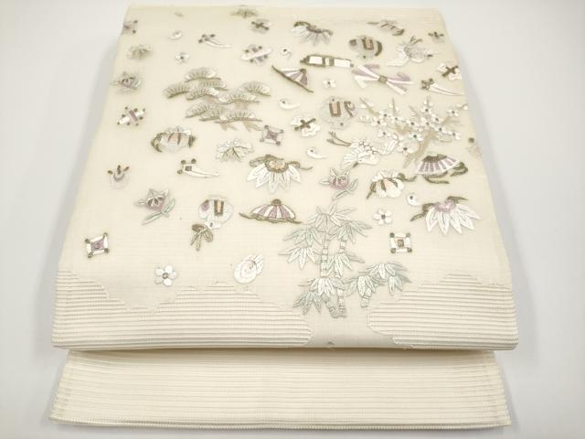 Rakuten - 平和屋着物＊夏物 太鼓柄袋帯 総刺繍 宝尽くし 金糸 正絹 逸品 CABH6181tx