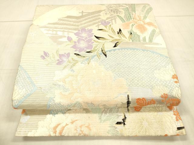 ■■■　サイズ　■■■ 長さ 400cm　幅 31cm程 ■■■　商品詳細　■■■ 【正絹】 状態は接写画像のように表地所々・裏地に薄い汚れがございますが その他特に目立ったシミ汚れなどもなく大変良い状態です。 大変上質な逸品になります。 お安く出品致しますので、是非この機会にいかがでしょうか？ ※アンティークになりますのでお品物の状態の感じ方には個人差がございます。 ご理解の上でのご入札をお願い
