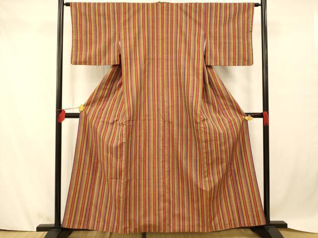 平和屋着物■上質な紬　間道　正絹　逸品　AAAZ7923fw