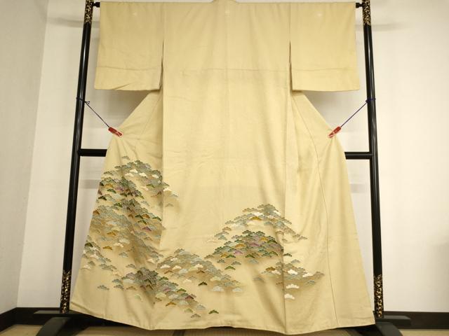 平和屋着物■豪華色留袖 駒刺繍 松 暈し染め 金彩 正絹 逸品 AABA0902ja