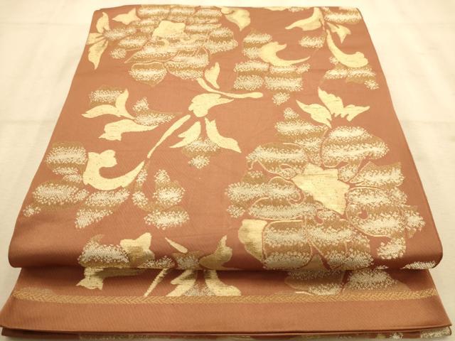 Rakuten - 平和屋着物◎六通柄袋帯 更紗花文 金糸 正絹 逸品 AABA4722dt