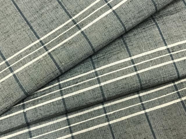 Kimono - 平和屋着物▽上質な紬　単衣　縞　正絹　逸品　AABA7659fy