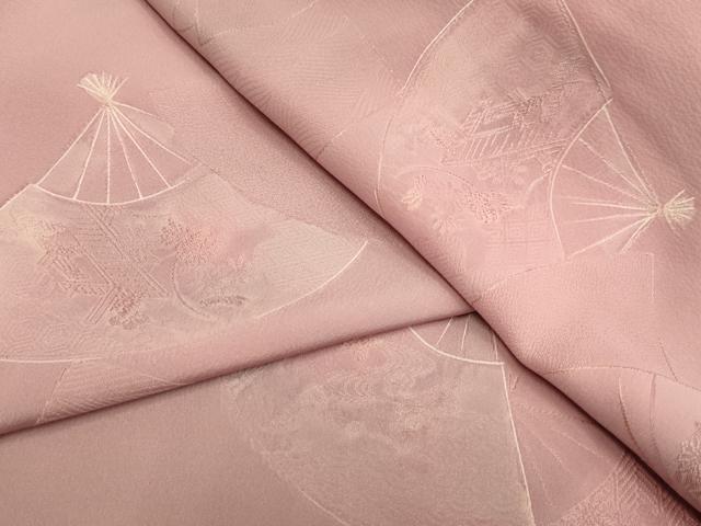 Rakuten - 平和屋着物▼上質な小紋 扇面花文 暈し染め 地紋起こし 正絹 逸品 DABE9939du