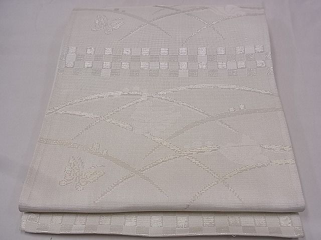 平和屋着物■夏物　六通柄袋帯　露芝舞蝶文　金銀糸　fb7987