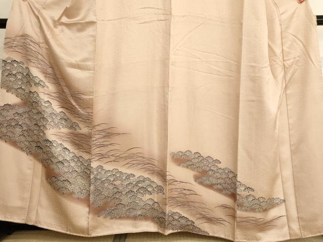 平和屋着物■豪華色留袖　松　芝　暈し染め　銀彩　正絹　逸品　AABA0928ja