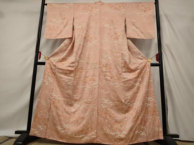 平和屋着物■上質な小紋　草花文　金彩　正絹　逸品　AABA3443st