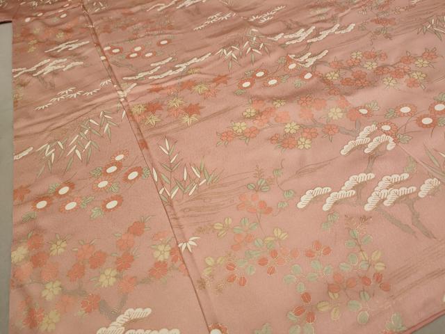 平和屋着物■上質な小紋　草花文　金彩　正絹　逸品　AABA3443st