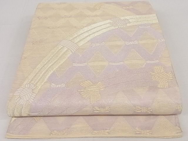 Rakuten - 平和屋着物■夏物　六通柄袋帯　籬　金銀糸　正絹　逸品　A-ms1002