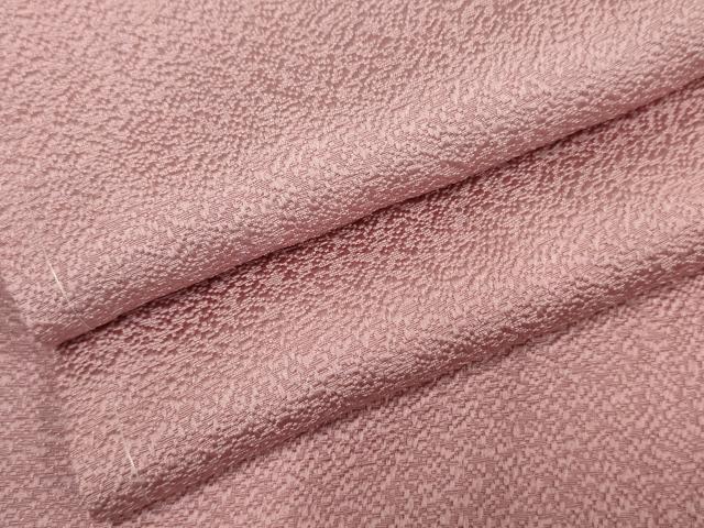 平和屋着物●上質な色無地 紋意匠 桃花色 正絹 逸品 AABF1005cs