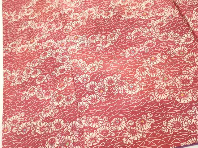 平和屋着物■上質な小紋　芝草花文　暈し染め　正絹　逸品　DAAW4889cd