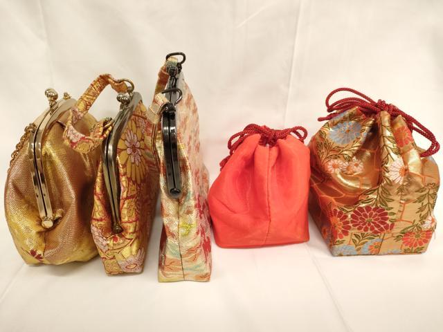 平和屋着物[]七五三 女の子 和装小物 バッグ・巾着まとめて5点セット 菊 桜 金糸 ...