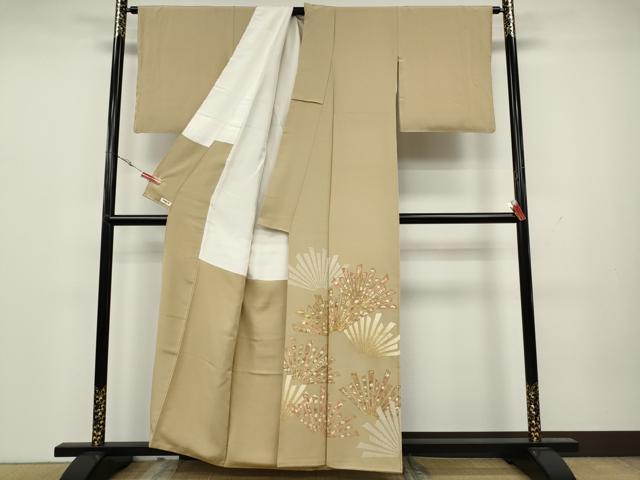 平和屋着物●豪華色留袖　駒刺繍　吉祥花文　金彩　正絹　逸品　CAAX4784ut