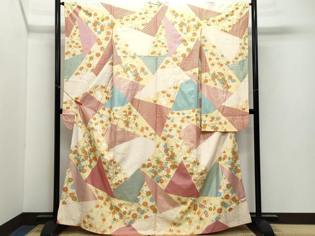 平和屋着物●豪華振袖 切嵌草花文 金彩 正絹 逸品 CAAY2963vf