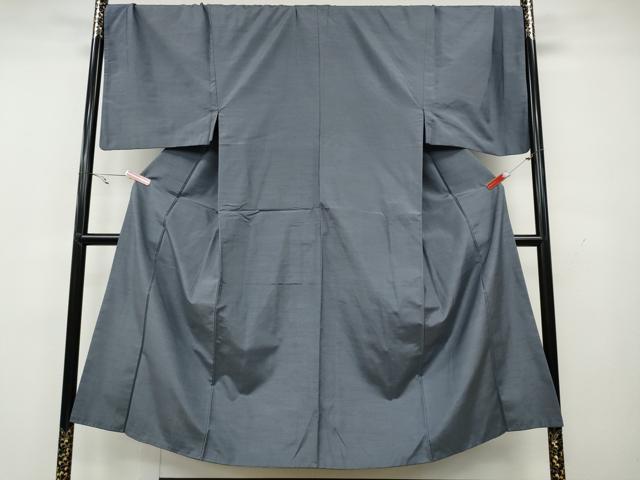 平和屋着物●男性　紬　薄鼠色　キングサイズ　正絹　逸品　CAAY4807ut