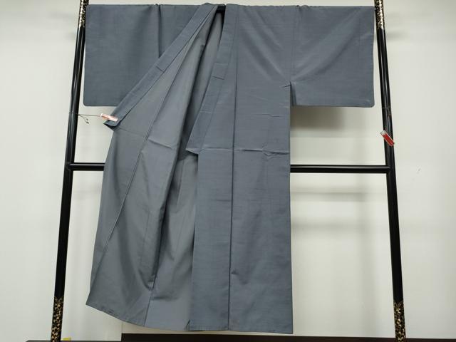 平和屋着物●男性　紬　薄鼠色　キングサイズ　正絹　逸品　CAAY4807ut