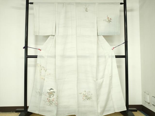 Rakuten - 平和屋着物＊夏物　訪問着　変わり絽　友禅　童子遊び　草花文　暈し染め　鈴乃屋扱い　正絹　逸品　DABH0256op